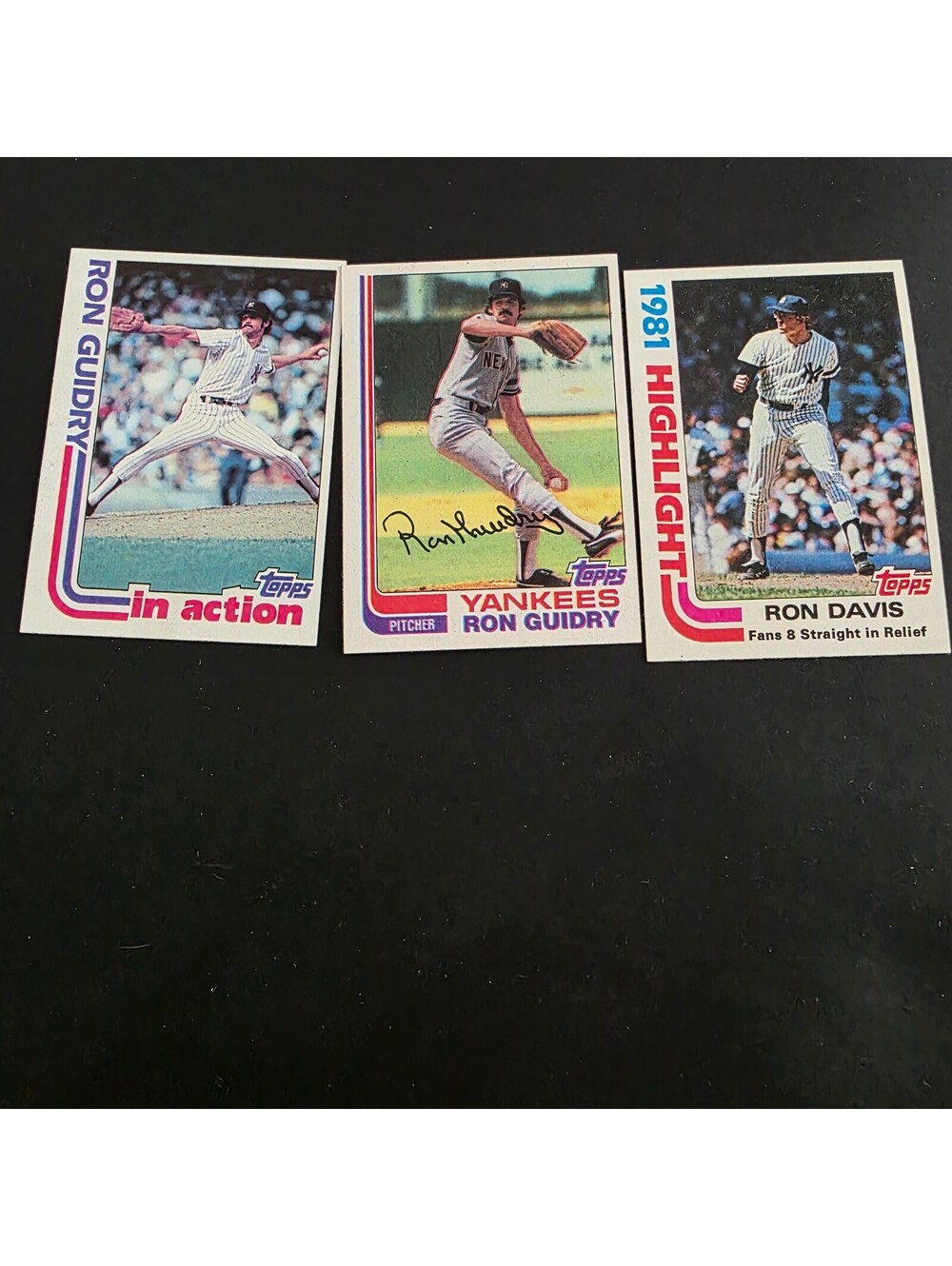 1982 Topps Ron Guidry Lot of 3 Cards In Action Base Highlight #10,2 9 NY Yankees